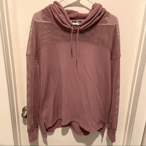 Victoria's Secret PINK Mesh Hoodie Rose Gold Large